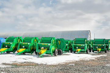 Image showing Agriculture press soirters on exhibition. Tyumen