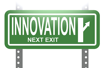 Image showing Innovation green sign board isolated