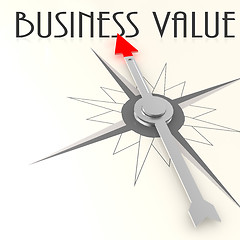 Image showing Compass with business value word