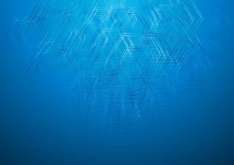 Image showing Blue geometric technology drawing background