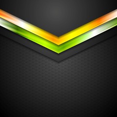 Image showing Glow neon tech arrows abstract background