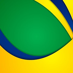 Image showing Corporate wavy bright abstract background. Brazilian colors