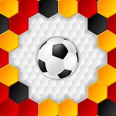Image showing Bright soccer background with ball. German colors