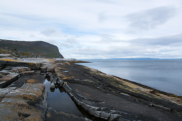 Image showing Coast at the Porsangerfjord, Norway