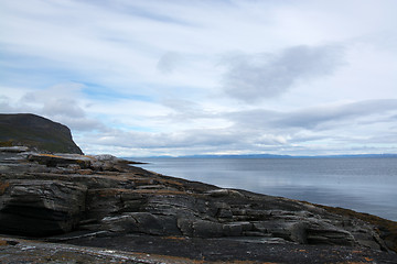 Image showing Coast at the Porsangerfjord, Norway