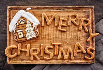 Image showing gingerbread words Merry Christmas