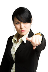 Image showing Pointing businesswoman