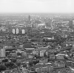 Image showing Black and white Aerial view of London