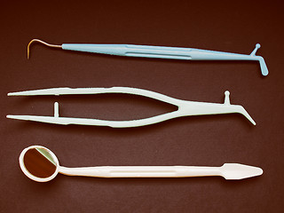 Image showing Retro look Dentist tools