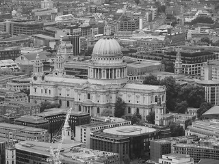 Image showing Black and white Aerial view of London