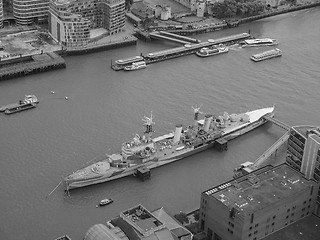 Image showing Black and white Aerial view of London