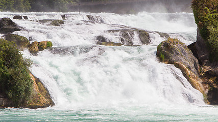 Image showing View to the biggest waterfalls of Europe in Schaffhausen, Switze