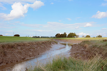 Image showing Low tide on River Nene at Foul Anchor, Cambridgeshire