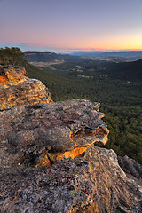Image showing Sunset over Megalong Valley Blue Mountains