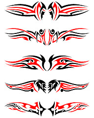 Image showing Setof Tribal Tattoos