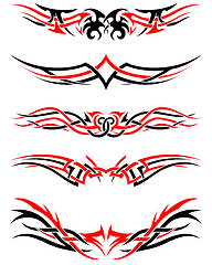 Image showing Setof Tribal Tattoos