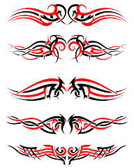 Image showing Setof Tribal Tattoos