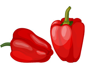 Image showing Set of Two Glossy Red Peppers