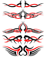 Image showing Setof Tribal Tattoos