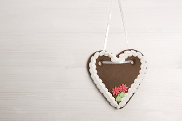 Image showing Bavarian gingerbread heart for Oktoberfest background