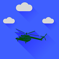 Image showing Green Helicopter Silhouette