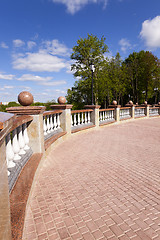 Image showing handrail on the embankment 