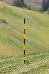 Image showing Walking path marked with large poles