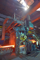 Image showing hot steel on conveyor