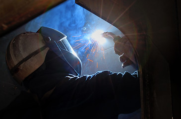 Image showing MIG welder uses torch