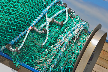 Image showing a pile of fishing nets 