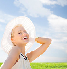 Image showing beautiful woman enjoying summer outdoors