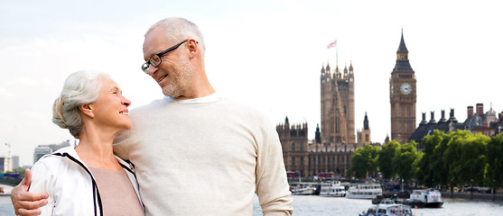 Image showing happy senior couple in london city