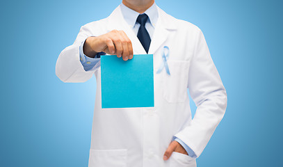 Image showing doctor with prostate cancer awareness ribbon