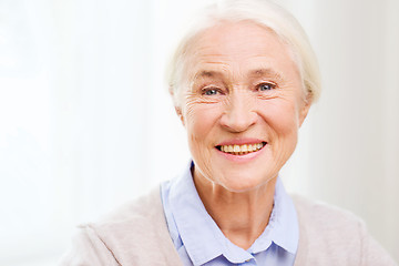 Image showing happy senior woman face at home