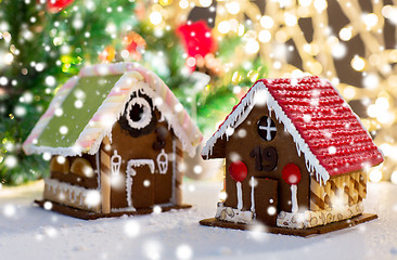 Image showing closeup of beautiful gingerbread house at home