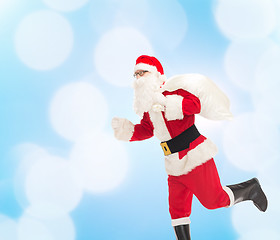 Image showing man in costume of santa claus with bag