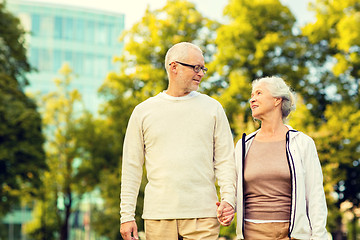 Image showing senior couple in city park