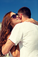 Image showing smiling couple in city