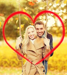 Image showing romantic couple in the autumn park