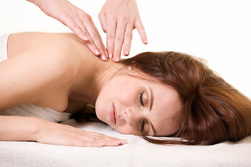 Image showing Having a massage