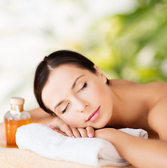 Image showing happy woman in spa salon