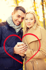 Image showing romantic couple in the autumn park