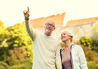 Image showing senior couple in city park