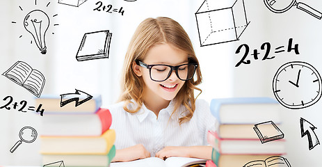 Image showing student girl studying at school