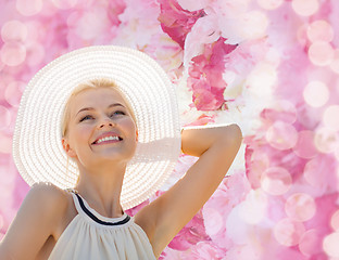 Image showing beautiful woman enjoying summer outdoors