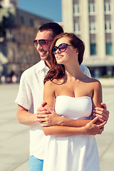 Image showing smiling couple in city