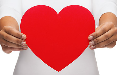 Image showing closeup of woman hands with heart