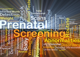 Image showing Prenatal screening background concept glowing