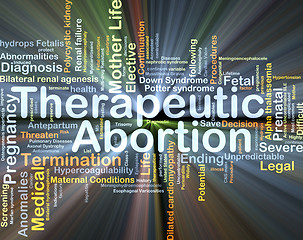 Image showing Therapeutic abortion background concept glowing