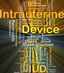 Image showing Intrauterine device IUD background concept glowing